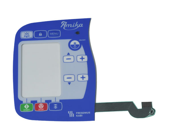  It consists of four parts: panel, upper circuit, isolation layer and lower circuit. When the film switch is pressed, the contacts of the upper circuit deform downward and make contact with the board of the lower circuit. After the finger is released, the upper circuit contact springs back, the circuit is disconnected, and the circuit triggers the signal. Membrane switch structure, beautiful appearance, good air tightness. It has the characteristics of long service life. Widely used in electronic communication, electronic measuring instruments, industrial control, automotive industry, intelligent toys, household appliances and other fields. The plastic substrate of 0.25mm and below is called film and is mainly used as the panel layer of film switch. Various indicative patterns and words are printed on the back, indicating the operation area corresponding to the open key position. Thickness selection should be based on the size of the panel and the button, thick material, tactile increase, slow response; Material is too thin, feel poor, rebound is not obvious. Thickness above 0.25mm is called sheet and is not suitable for 3d key forming. It can be used as an indicator panel for the keyless operation area and as a lining board for the film switch to improve its hardness